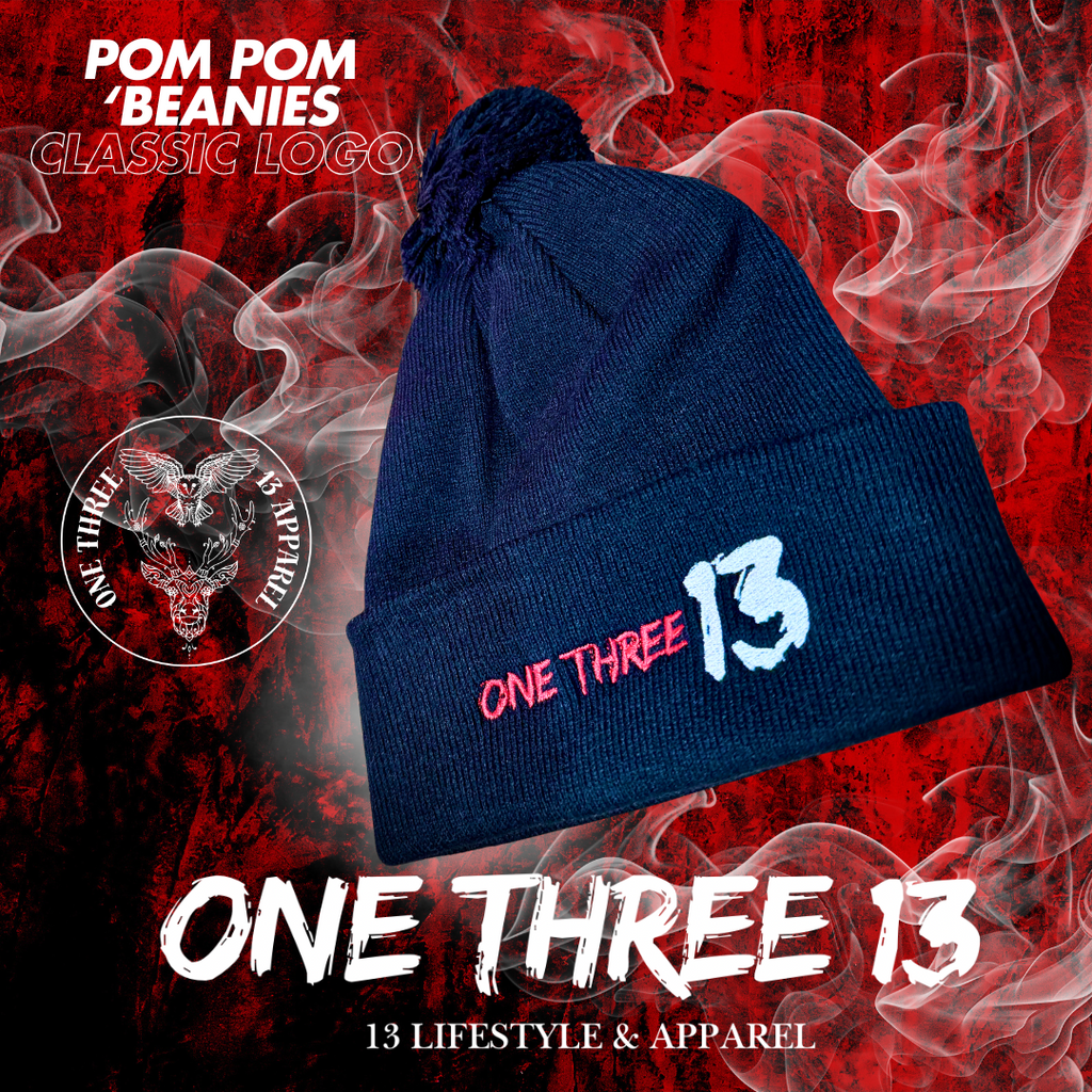 POM POM EMBROIDERED BEANIES ⚫️🔴⚪️