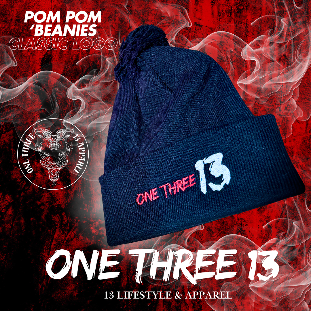POM POM EMBROIDERED BEANIES ⚫️🔴⚪️